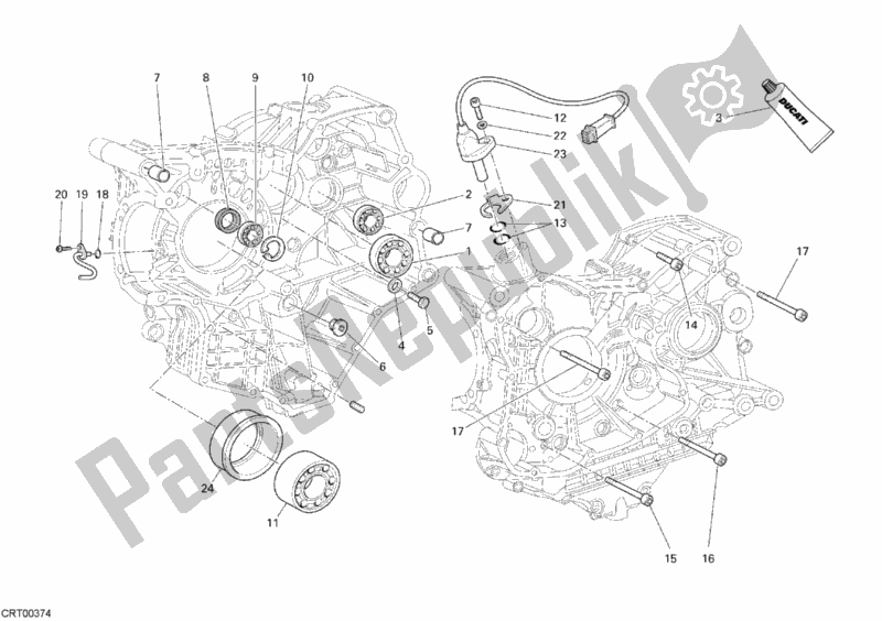 All parts for the Crankcase Bearings of the Ducati Superbike 1098 USA 2007